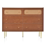 thumbnail of Merax Rattan Schubladenkommode mit 6 Schubladen Sideboard Highboard B120 x T40 x H90 cm Braun