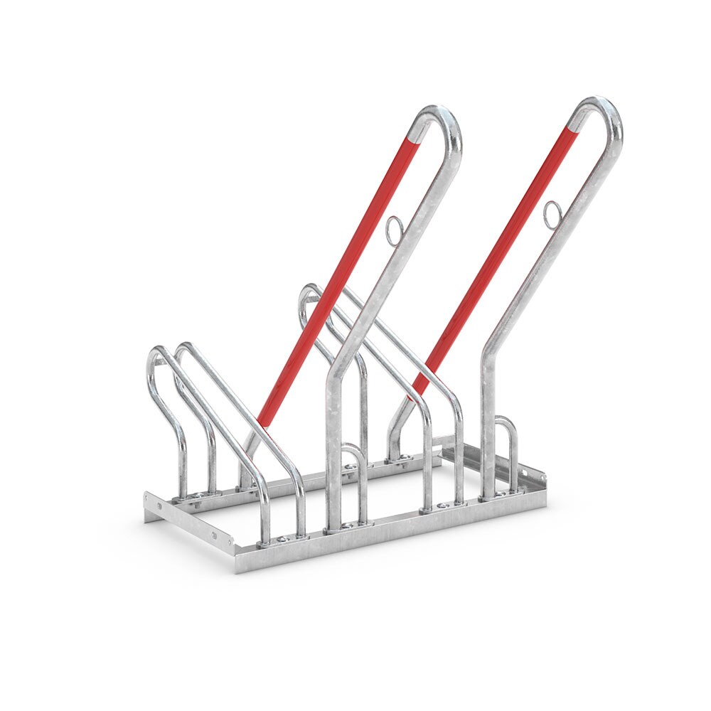 Fahrradbügelparker mit Anlehnbügel für 2 Fahrräder, feuerverzinkt