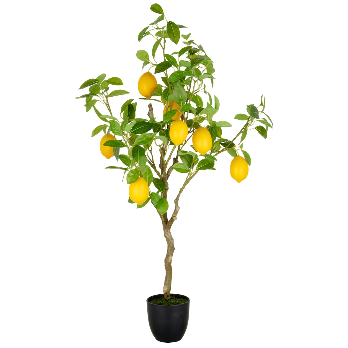 CREATIV green künstliche Pflanze Zitronenbaum,  115cm im Kunststofftopf, grün/gelb
