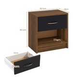 thumbnail of COSTWAY Comodino con cassetto, tavolino piccolo con ripiano aperto, tavolino da divano, comodino