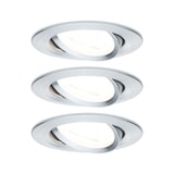 thumbnail of Paulmann LED Einbauleuchte 3-Step-Dim Nova Basisset schwenkbar  rund 84mm 50° GU10 3x6,5W 3x460lm 230V dimmbar 2700K Alu gedreht 93469