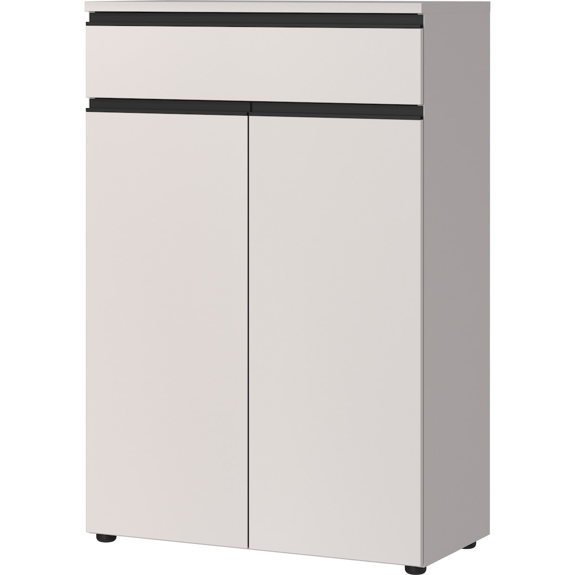 Aktenschrank mit Schublade & Türen Soft-Close | 81x120x40 cm | Greige matt | Büroschrank Made in Germany | Büromöbel `Stuttgart` Kadima Design