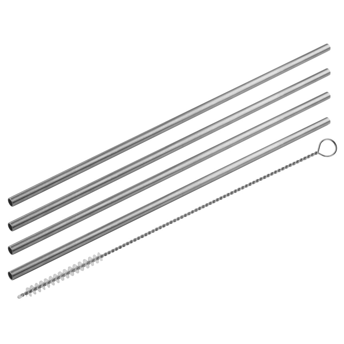 Lot de 4 pailles en inox avec goupillon 24 cm Fackelmann Bar Concept