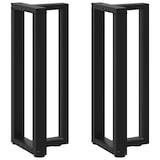 thumbnail of Helloshop26 - Juego de 2 patas de consola en forma de T 38 x 25 x 73 cm con niveles ajustables diseño moderno acero negro 02_0057313