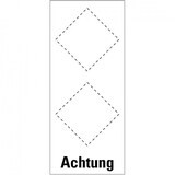 thumbnail of Aufkleber I Grundetikett Achtung, für 2 GHS-Piktogramme, Folie, selbstklebend, 55x115mm