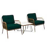 thumbnail of METRO PROFESSIONAL Outdoor Sofa Lounge-Set, 3-tlg., Stahl/Polyester, 2 Sessel, 1 Tisch, olive/gold