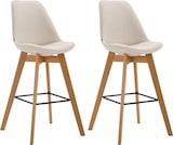 thumbnail of 2er Set Barhocker GIKAR - Stoff Creme 48x56x112 cm | Barstuhl Mit Lehne Tresenhocker Tresenstuhl Kneipenhocker Kneipenstuhl