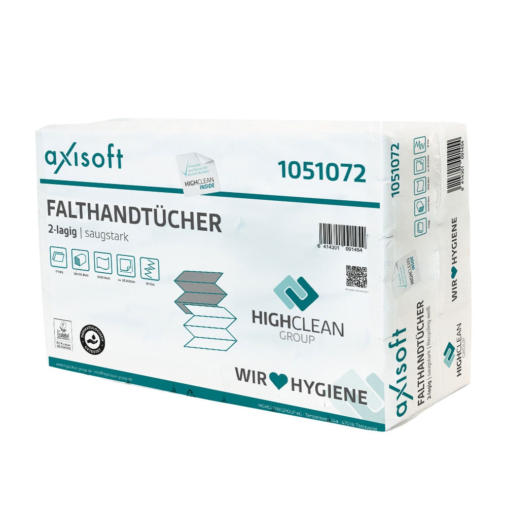 axisoft Falthandtuch W-Falz 2-lagig weiß