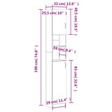 thumbnail of vidaXL Badezimmerschrank Grau Sonoma 32x25,5x190 cm Holzwerkstoff