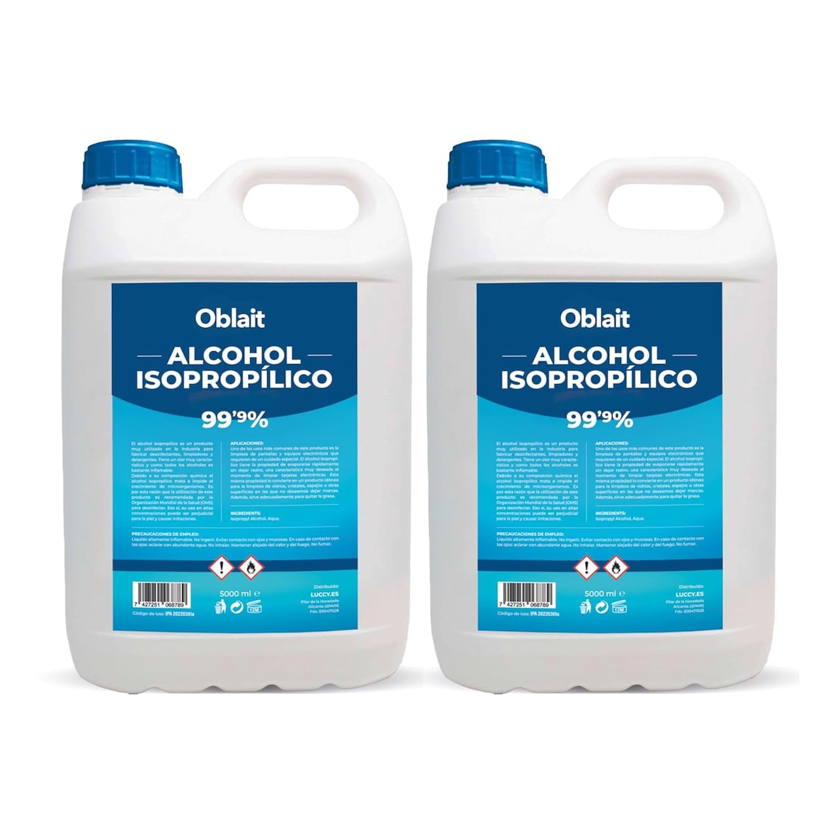 Isopropylalcohol 99,9% puur 10 liter | Isopropanol | Reinigen van elektronische onderdelen. Desinfectie en reiniging van oppervlakken