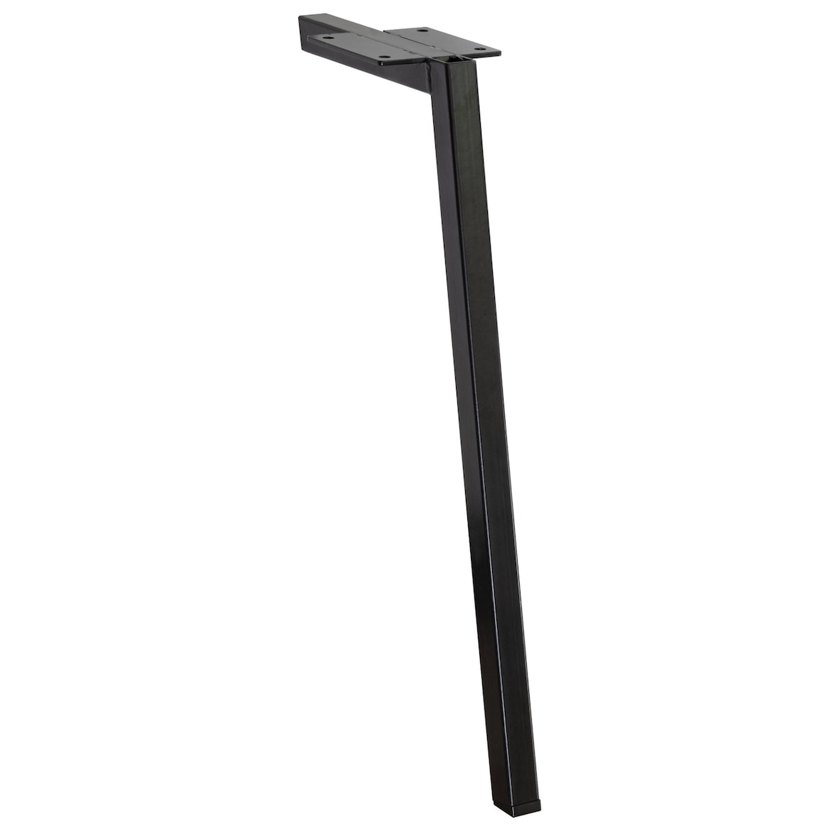 WAGNER Möbelbein/Tischbein schräg 80er JAHRE STIL - 20 x 80 x 80 x 400 mm, Stahl schwarz matt, filigran Retro - 12544001