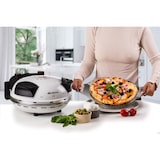thumbnail of Forno per pizza elettrico Arite, in pietra refrattaria antiaderente di 32 cm di diametro. 5 livelli di cottura. Temperatura massima 400°.. Bianco