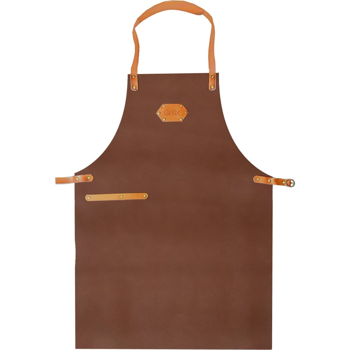 GrillX Leren Schort Bruin Verstelbaar