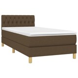 thumbnail of vidaXL Boxspringbett mit Matratze & LED Dunkelbraun 90x190 cm Stoff