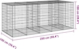 thumbnail of vidaXL Gabione mit Deckel 250x100x100 cm Verzinktes Eisen