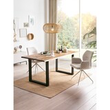 thumbnail of SalesFever Esstisch aus Akazie | 160 x 90cm | Tischplatte 35 mm Akazie natur | Gestell U-Form Metall schwarz | B 160 x T 90 x H 75cm | natur–schwarz