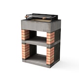 thumbnail of MF - Grillkamin Modell Lima (Grau, Orange - 74 x 53 x 110 cm) REF: M00337 - Für den Außenbereich