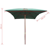 thumbnail of vidaXL Sonnenschirm 200x300 cm Holzmast Grün