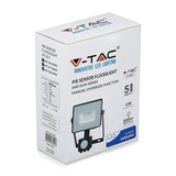 thumbnail of V-TAC VT-10-S-B   LED Draaibare Schijnwerper - Samsung - PIR Sensor - IP65 Waterdicht - Zwart - 10W - 800 Lumen - 4000K