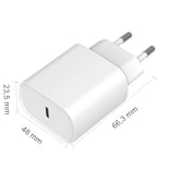 thumbnail of 20W USB-C Schnellladeadapter – Netzteil für iPhone, iPad, iPod, Samsung, Huawei, Google und weitere Geräte – Weiß