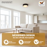 thumbnail of Monzana Deckenlampe Stoff 30 cm Schwarz 1-flammig E27 Deckenleuchte Wohnzimmer Schlafzimmer Stoffdeckenlampe