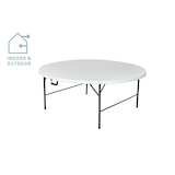 thumbnail of METRO PROFESSIONAL Mesa alta plegable para banquetes Pamua, acero, tablero HDPE, Ø 180 x 74 cm, blanco