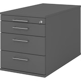 thumbnail of bümö Rollcontainer mit Schubladen, Container abschließbar aus Holz in graphit - Rollwagen für's Büro als Schreibtisch Unterschrank, Bürocontainer od.