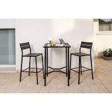thumbnail of Set repas d’extérieur avec table haute et 2 tabourets en acier et polyéthylène effet bois,pour terrasse, balcon, bar, restaurant – DANTE+BEATRICE