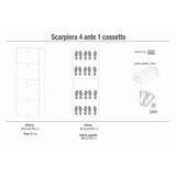 thumbnail of SARMOG SCARPIERA 4 ANTE 1 CASSETTO P29 KIT in truciolare nobilitato color cemento