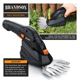 thumbnail of Brandson Grasschere mit Akku 7,2V 2000mA/h - elektrische Garten Strauchschere - inkl. Teleskopstange 90-130 cm mit Rädern - Ladegerät und 2000 mAh