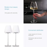 thumbnail of Intirilife 2x Wein Glas mit modernem Design - 500 ml Füllmenge - Weißwein Rotwein Glas Kelch Spülmaschinenfest Kristallglas stoßfest