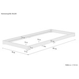 thumbnail of Einzelbett Niedrigbett unbehandeltes Holz 90x200 Fichte Tanne V-60.47N-09 Rollrost inkl.