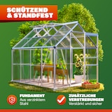 thumbnail of GARDEBRUK® Gewächshaus Aluminium 4,8m² mit Fundament 250x190cm inkl. 2 Dachfenster