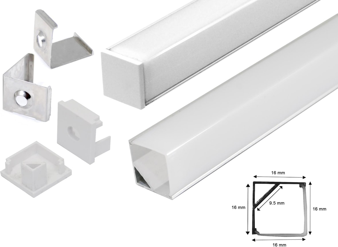 2 Meter Alu Profile Alu Schiene Profil mit Milchglas Abdeckung Kanal System für LED-Streifen Profil I