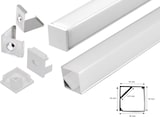 thumbnail of 2 Meter Alu Profile Alu Schiene Profil mit Milchglas Abdeckung Kanal System für LED-Streifen Profil I