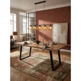 thumbnail of Holztisch Industrial Design | 180x90 cm Massiv-Akazie mit U-Metallgestell | Natur-Schwarz | für 8 Personen | Atoll Kollektion | Kadima Design