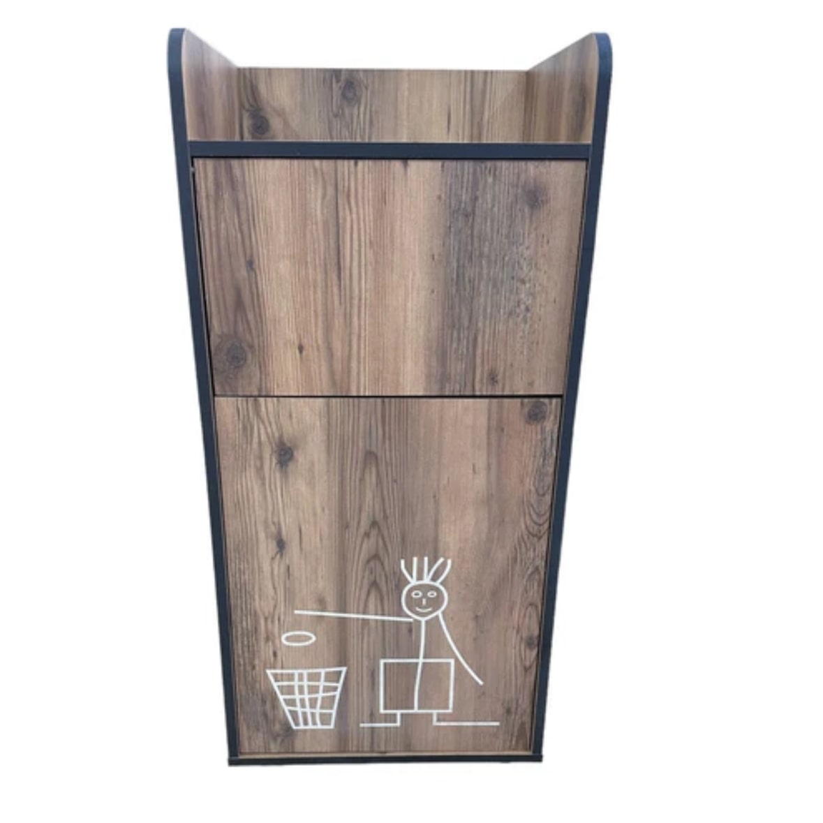 Meuble poubelle professionnel en bois marron pour snack et restauration rapide