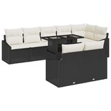 thumbnail of vidaXL Garten-Sofa-Set mit Kissen mit Speicher 9 pcs Schwarz und Creme