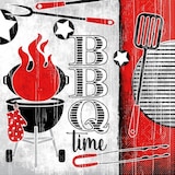 thumbnail of Mank Serviette aus Tissue BBQ-Time, 33 x 33 cm, 100 Stück - Grillfest grillen Sommerfest