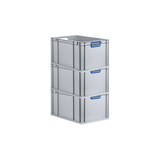 thumbnail of PROREGAL 3x Eurobox NextGen Color | HxBxT 22x40x60cm | 65 Liter | Griffe blau offen | Verstärkter Boden | Eurobehälter