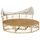 thumbnail of vidaXL Outdoor-Loungebett mit Dach und Kissen Poly Rattan