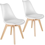 thumbnail of tectake Lot 2 chaises salle à manger style scandinave forme ergonomique blanc - 406096