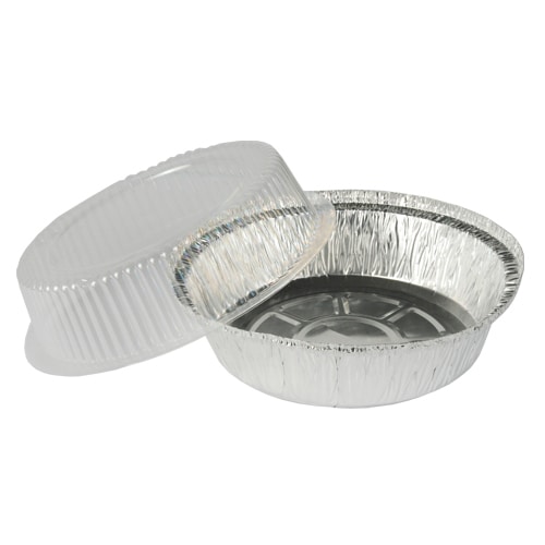 10 X 25 Schalen, Alu + Dom-Deckel rund 770 ml Ø 18,2 cm · 8 cm
