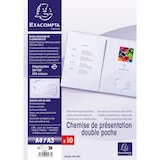 thumbnail of Exacompta - Réf. 3965E - Carton de 2 sachets de 10 chemises double poche polypropylène souple 2/10e - A4 ou A3 - Cristal