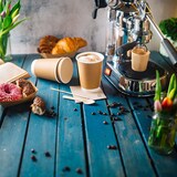 thumbnail of BIOZOYG 50 Stück Kaffee To Go Becher braun bedruckt 300ml / 12oz Einwegbecher Pappbecher doppelwandig für heiße Getränke biologisch abbaubar
