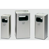 thumbnail of PROREGAL Kombiascher mit abgerundeten Ecken | 2-Fach Einwurf | 96 Liter, HxBxT 75,5x43x43cm | Edelstahl | Mülleimer Aschenbecher Abfalleimer