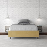 thumbnail of Letto una piazza e mezza contenitore imbottito 120x200 microfibra ocra Azelia