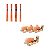 thumbnail of 4 Gurtschlaufen Doppelschlaufe + 4 Spanngurte Motorradspanngurt Sicherung ORANGE