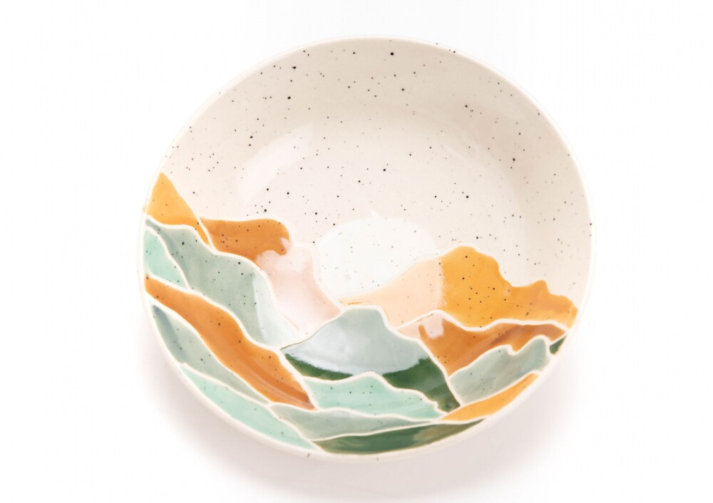 Tiefer Teller Sommets 19 cm x6 - Mehrfarbig Rund Amadeus-Steingut 19x19 cm