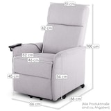 thumbnail of Fernsehsessel mit Aufstehhilfe, Relaxsessel mit Liegefunktion, elektrisch verstellbar, bequeme Polsterung,Webstoff, Hellgrau, Raburg Ida